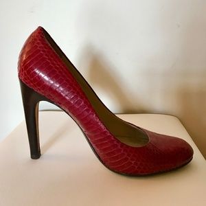 Michael Kors Red Snakeskin Pumps